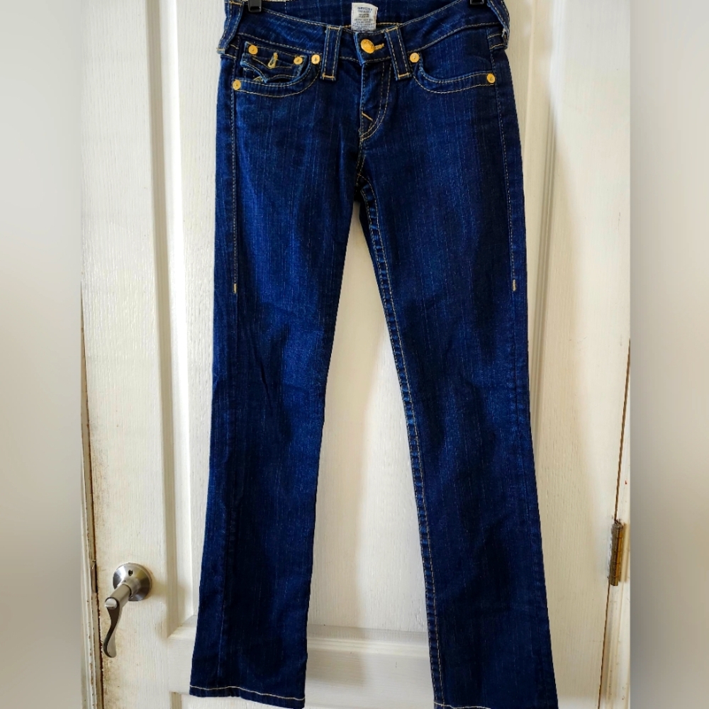 True Religion Rainbow Billy Gold Stitch Womens Jeans.